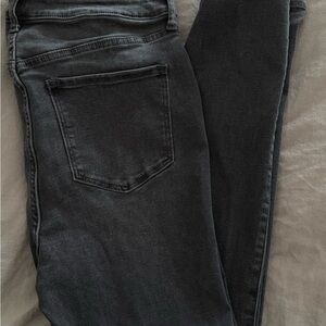 Women's Gray Extra High rise Rockstar Skinny Ankle Jeans Stretch Fit 14 Tall